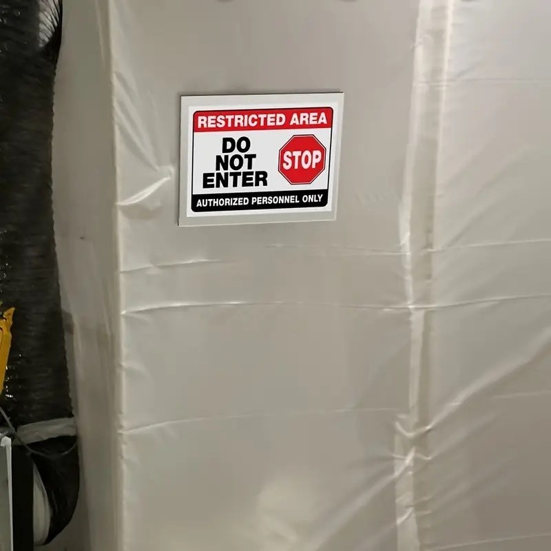 2-RESTRICTED AREA DO NOT ENTER Vinyl Adhesive Waterproof & FadeResistant 10X7
