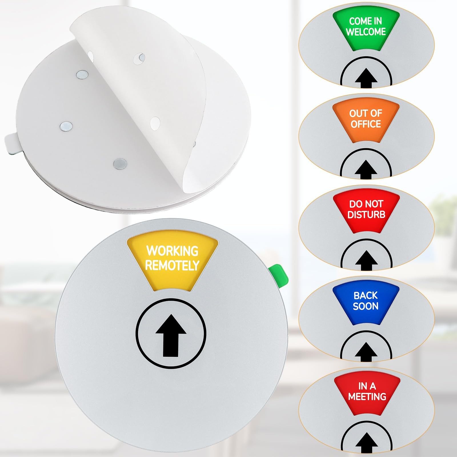 Office Door Sign, White Rotating Status Door Sign with 6 Options – Do Not Dis…