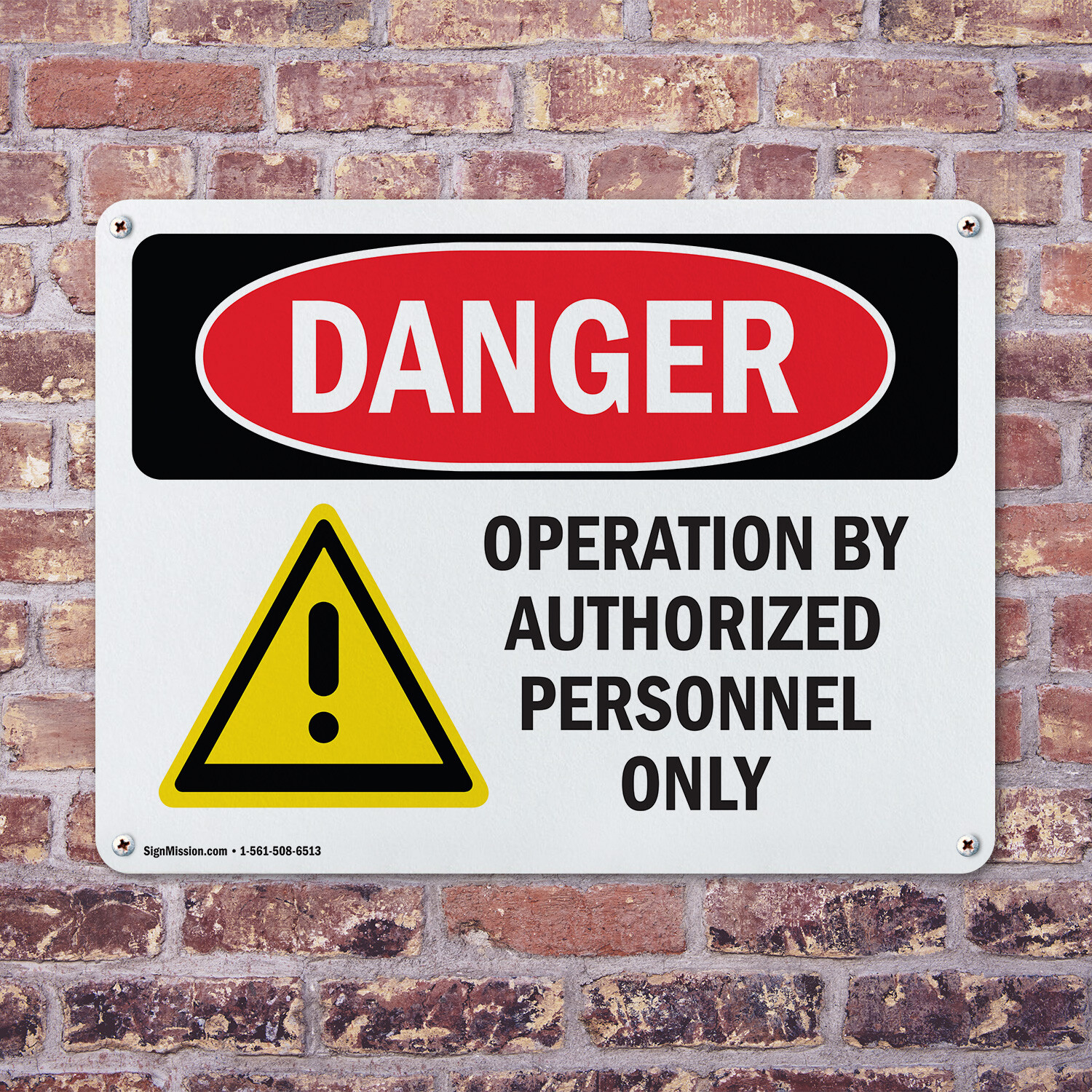 (2 Pack) Operation By Authorized Personnel Only OSHA Danger Sign Decal Metal