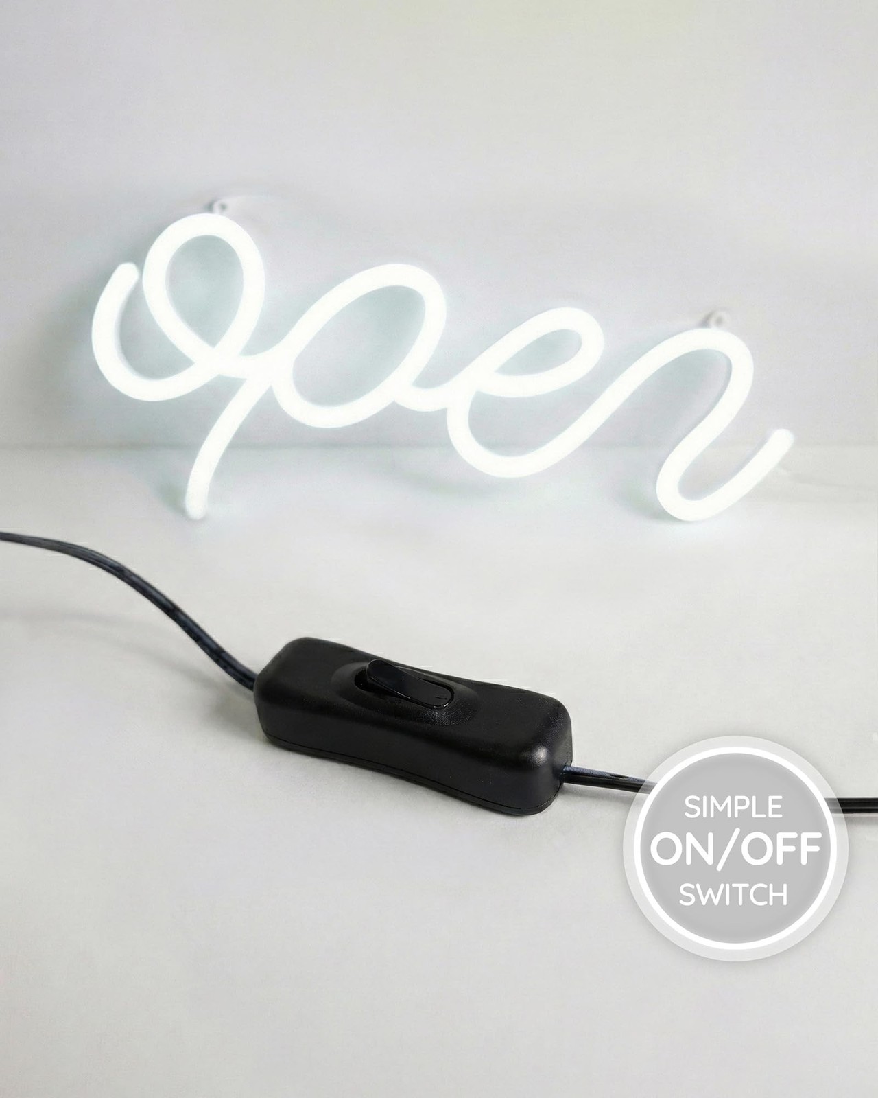 HiNeon LED Neon Open Sign for Business 15x7in w/ON/OFF Switch, Bright Lighted…