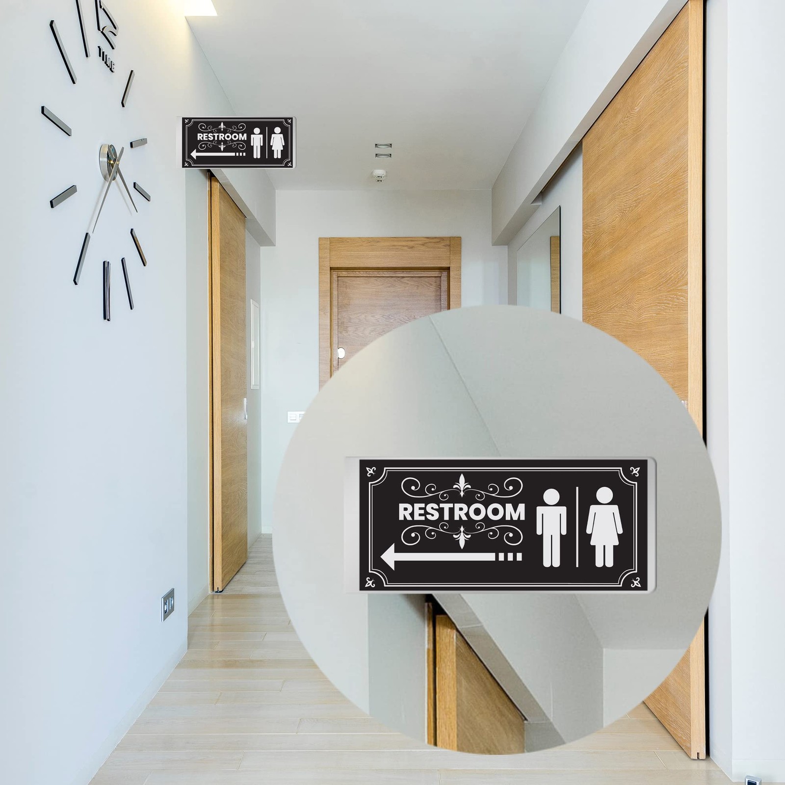 Double Sided Aluminum Metal Restroom Bathroom Signs 12×5.5 Inch 2 PCS