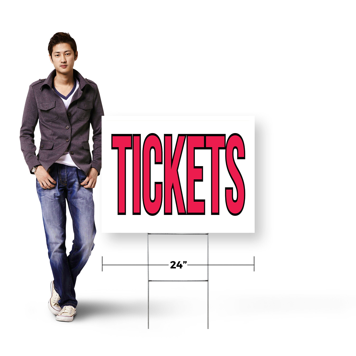 Tickets Yard Sign Event Promotions, Bold Messaging, Professional Display