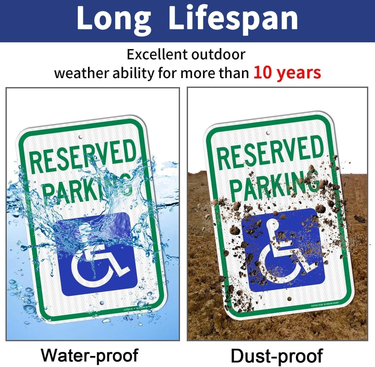 High Visibility 2 Pack Reserved Handicap Parking Signs – 18×12 for Easy Mounting