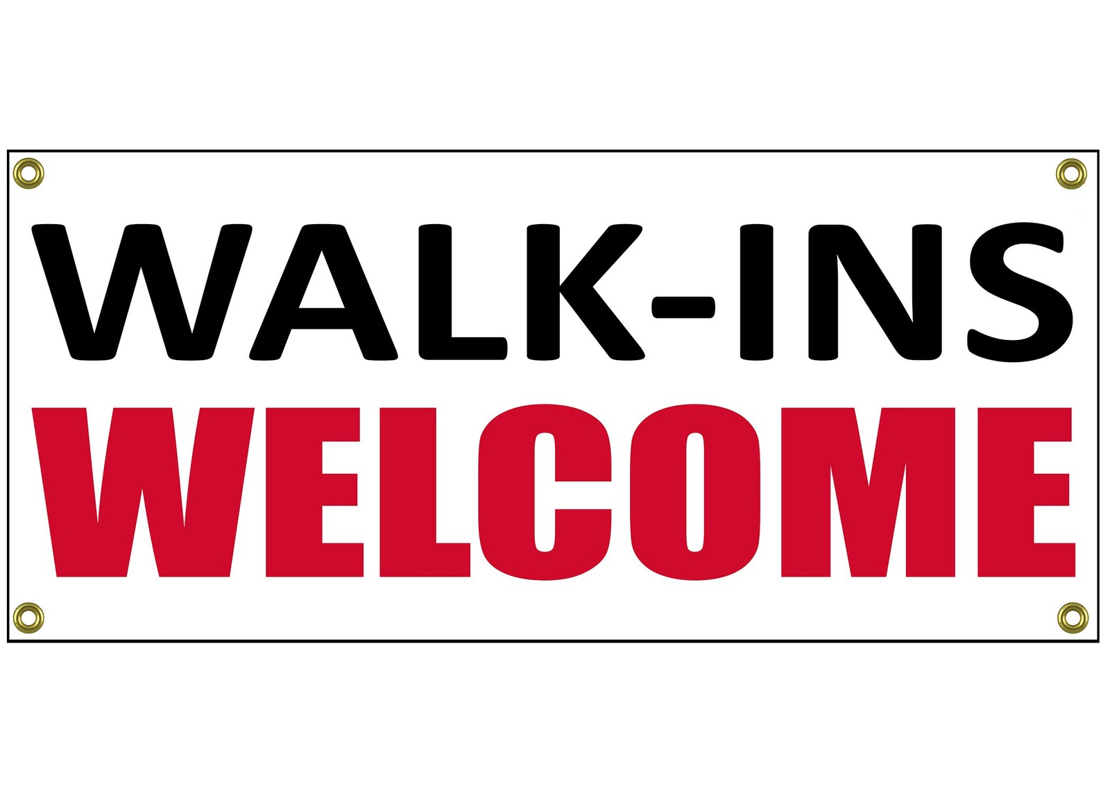 Rogue River Tactical Walk Ins Welcome Banner Retail Store 36 inch x15, White