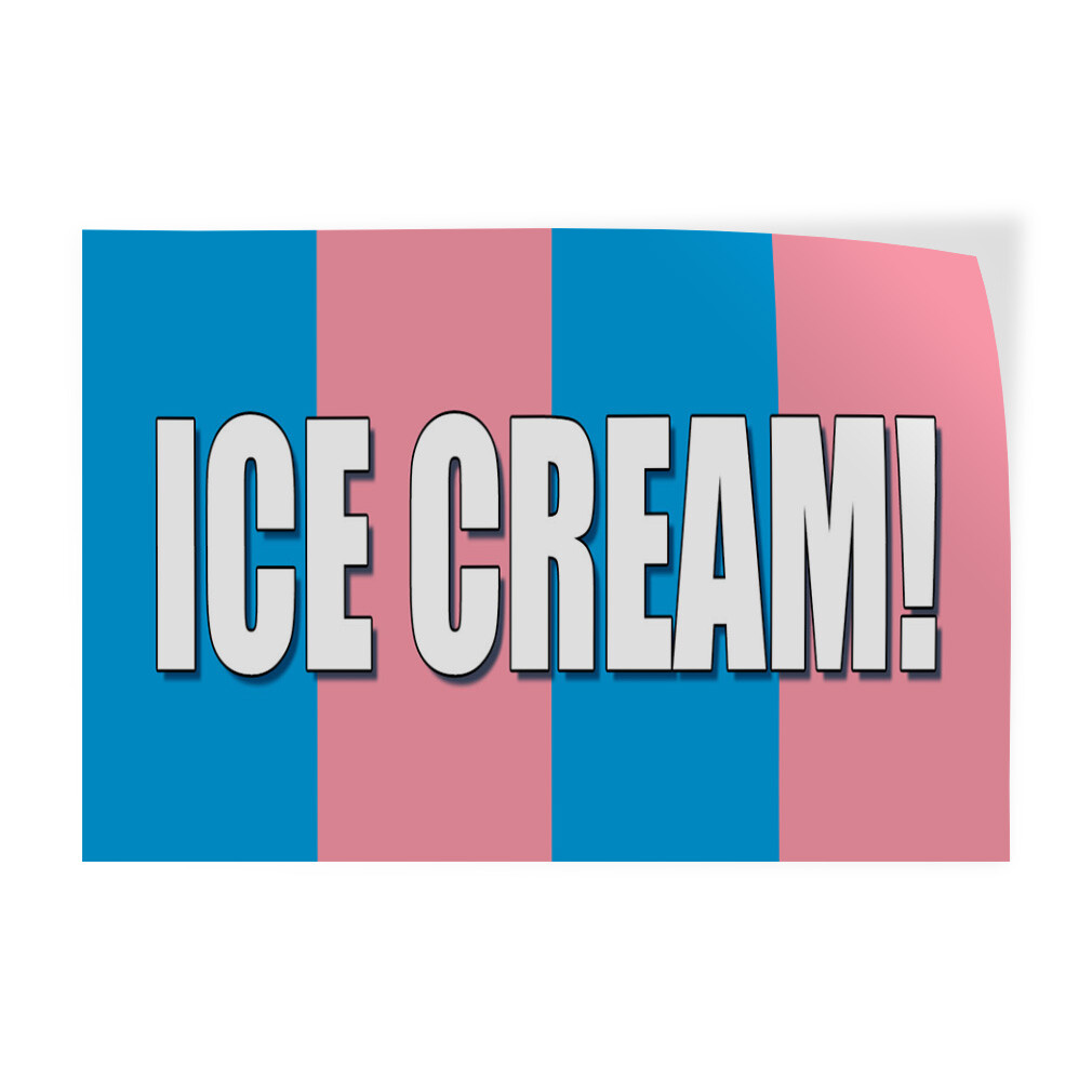 Decal Stickers Ice Cream! Food Fair Promotion Business Vinyl Store Sign Label