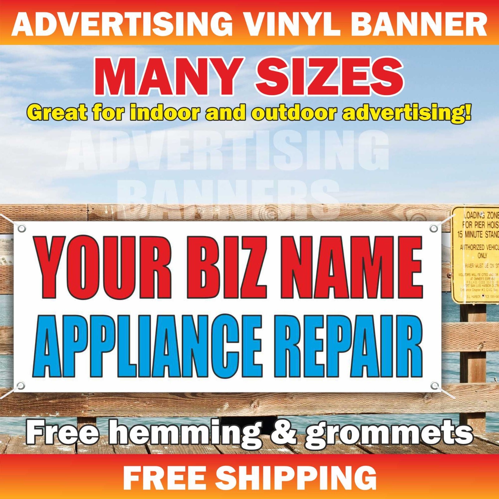 YOUR BIZ NAME APPLIANCE REPAIR Advertising Banner Vinyl Sign service electronics