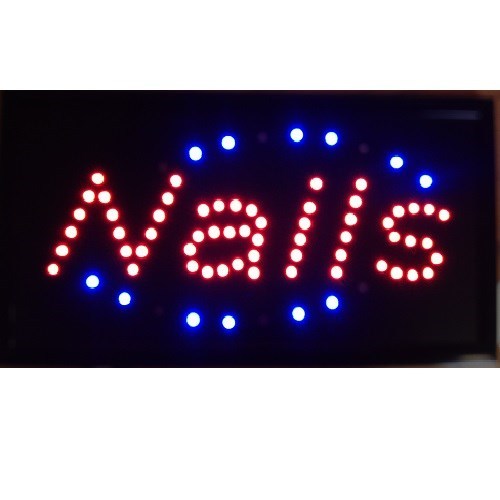 10*19 Animated Motion LED Nails SPA SIGN OnOff Switch Bright Open Light Neon
