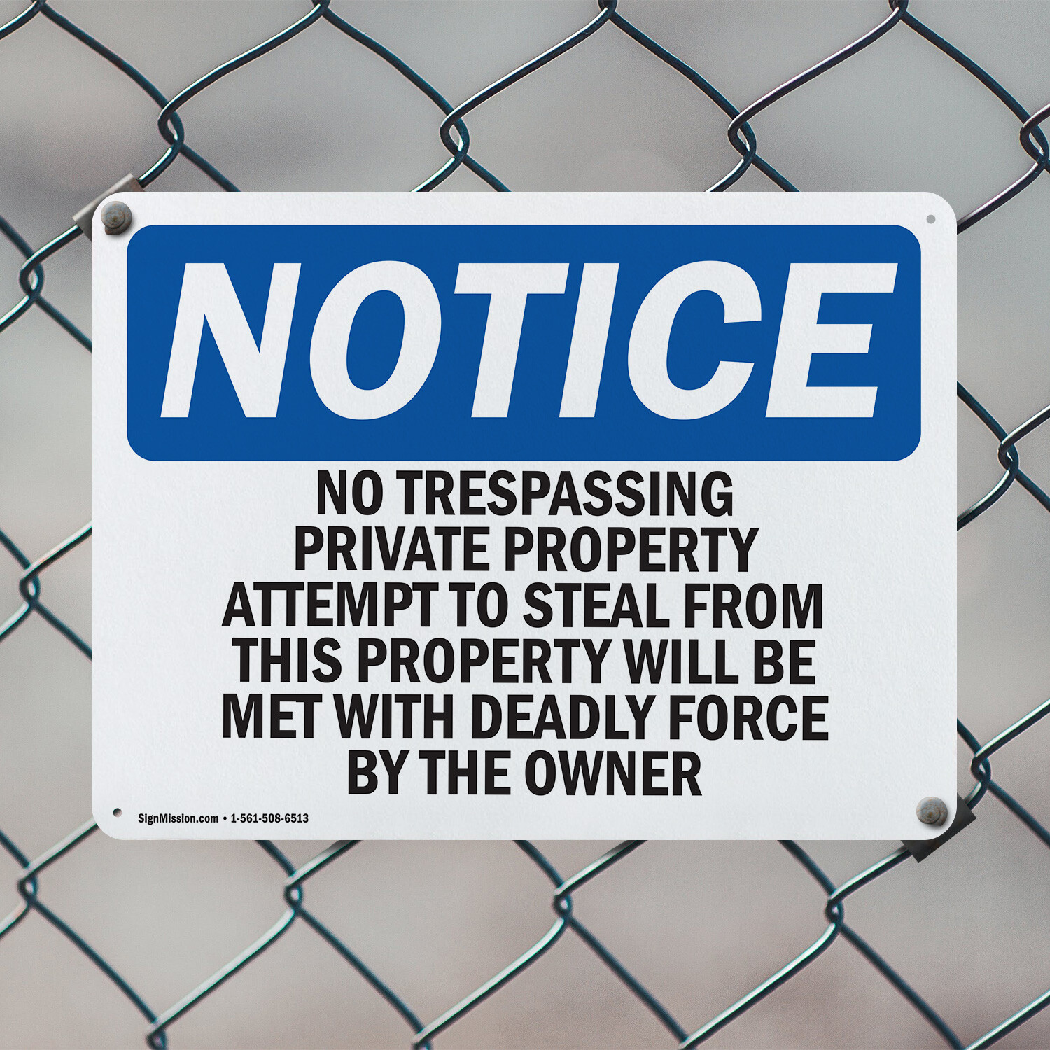 (2 Pack) No Trespassing Private Property Attempts OSHA Notice Sign Decal Metal