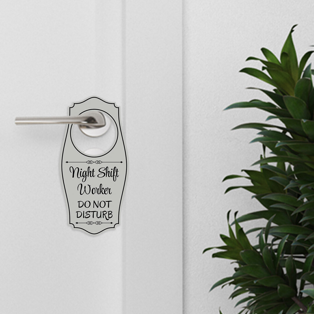 Night Shift Worker Do Not Disturb Door Hanger | House or Business Door Sign