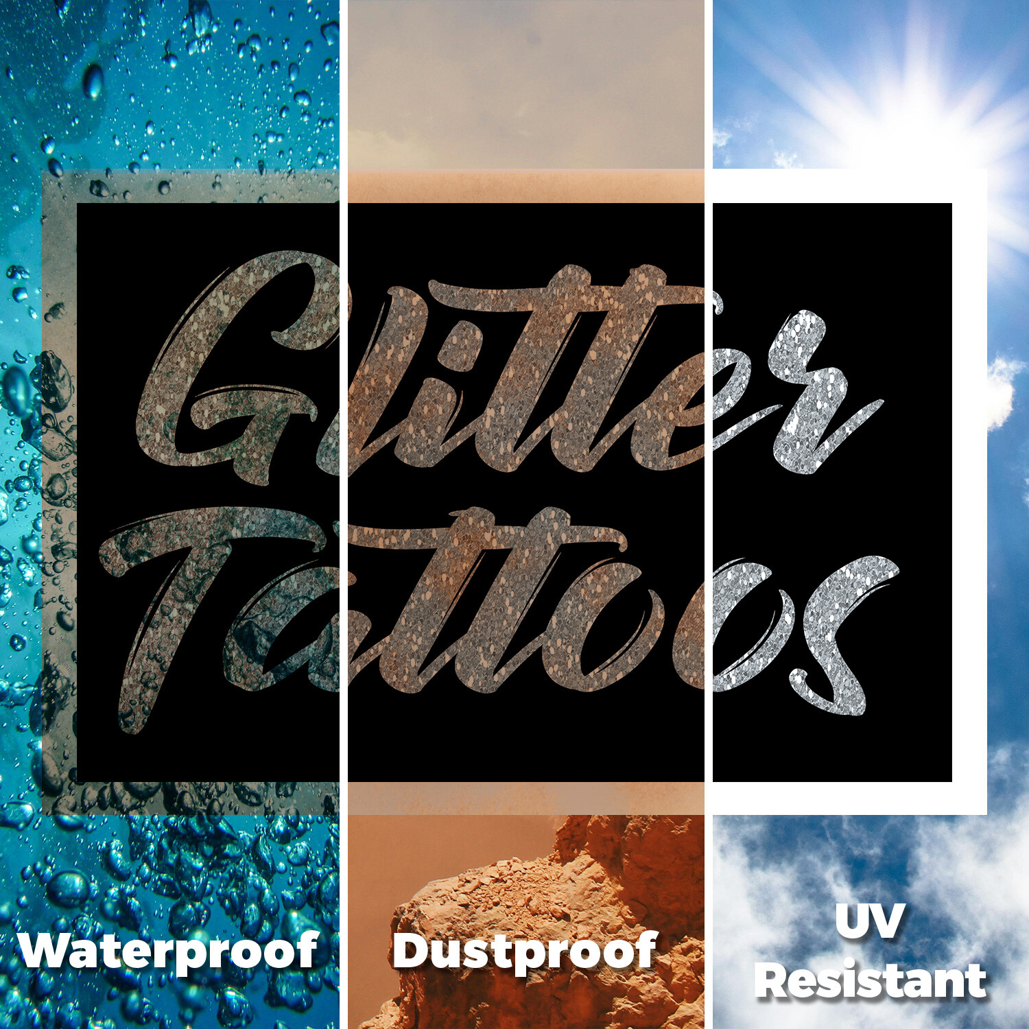 Glitter Tattoos Yard Sign Kids Parties, Event Fun, Bright and Colorful Designs