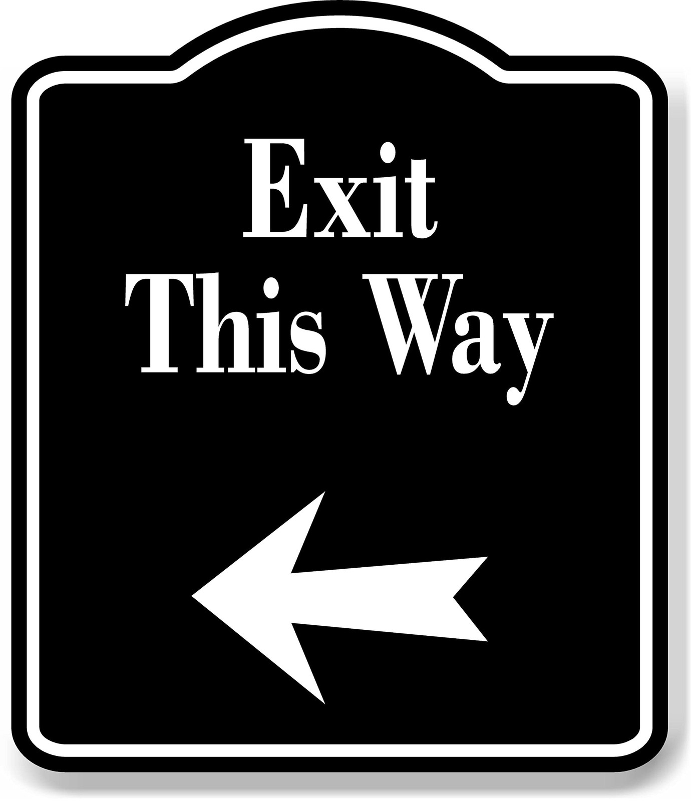 8.5×10 Inch Black Exit This Way Left Arrow Aluminum Composite Direction Sign
