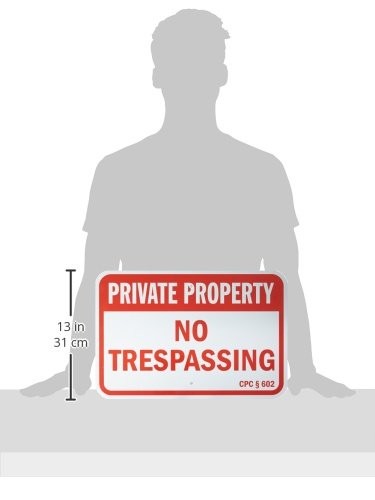 SmartSign 12 x 18 Inch Private Property – No Trespassing Official California