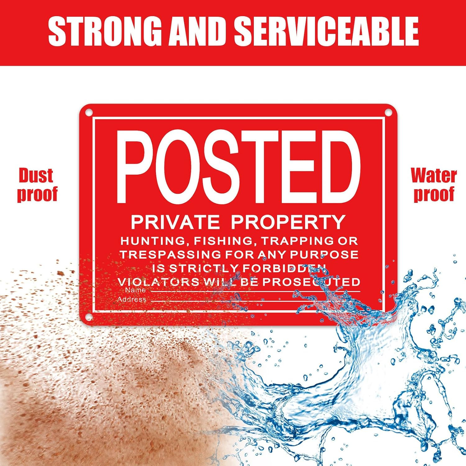 8 Pcs Posted No Trespassing Signs Private Property 10 X 7 Inch Metal No Hunting
