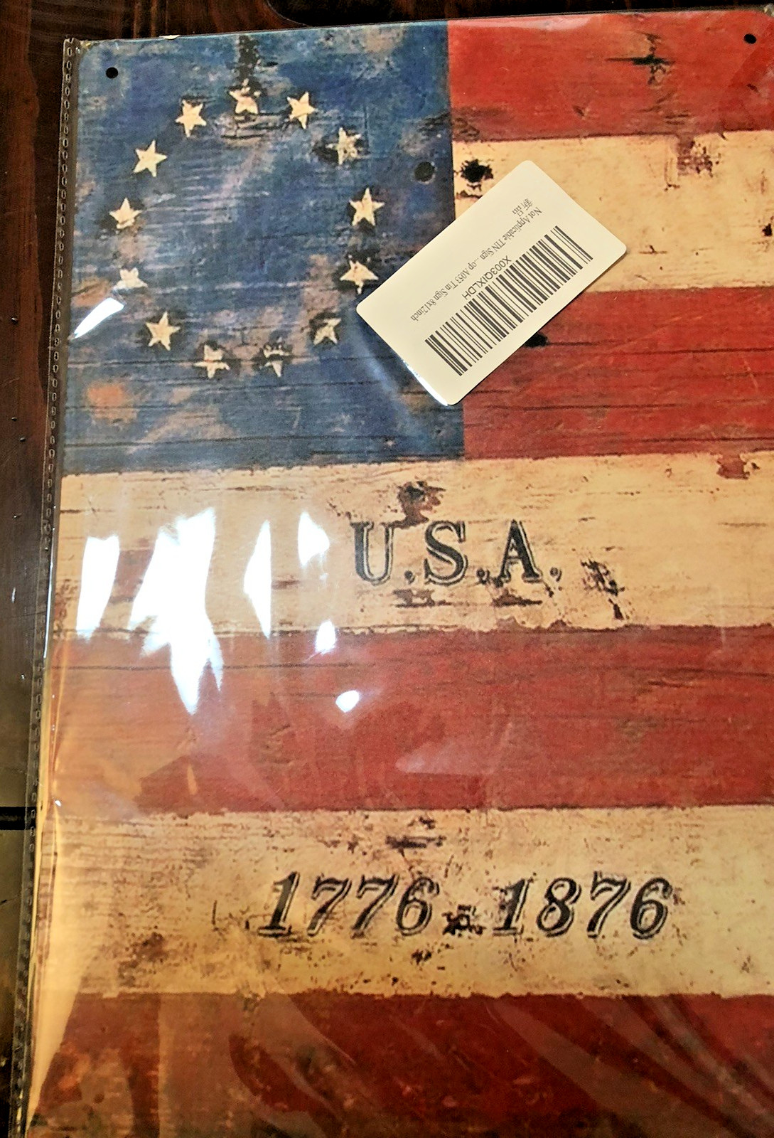 United States Country Flag USA Vintage Look Sign/Poster -100 Year Anniversary