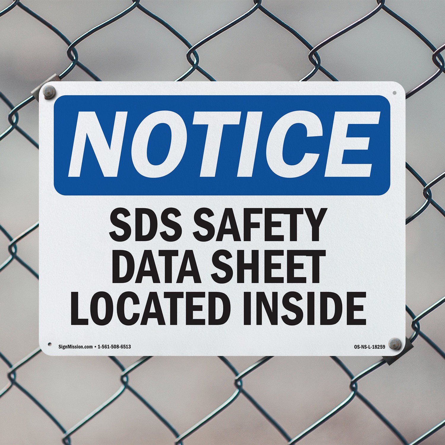 SDS Safety Data Sheet Located Inside OSHA Notice Sign Or Decal – 5 or 10 Pack