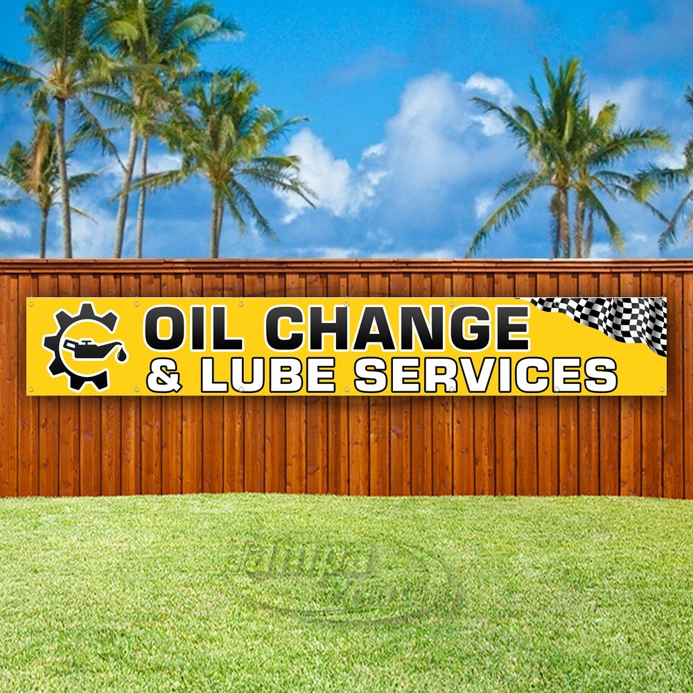 OIL CHANGE LUBE & SERVICES Advertising Vinyl Banner Flag Sign USA XL01778