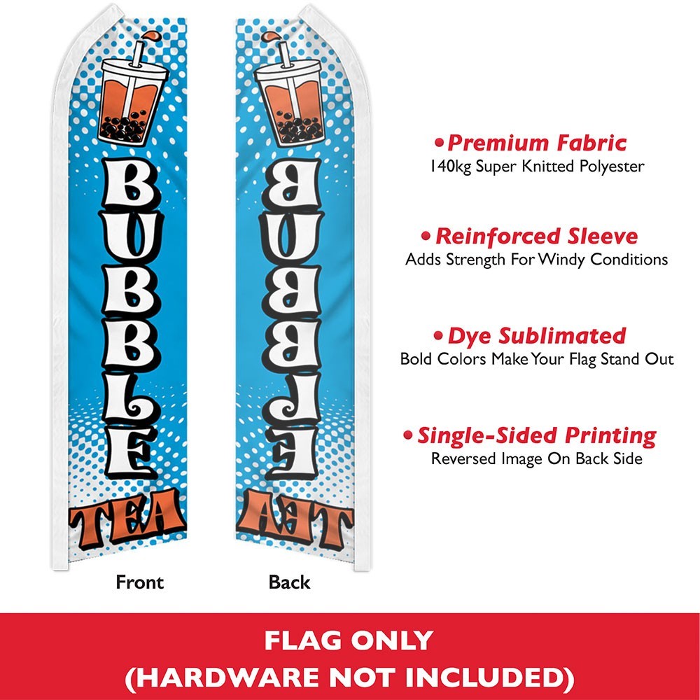 Bubble Tea Advertising Swooper Feather Flutter Flag Boba Concessions Drinks
