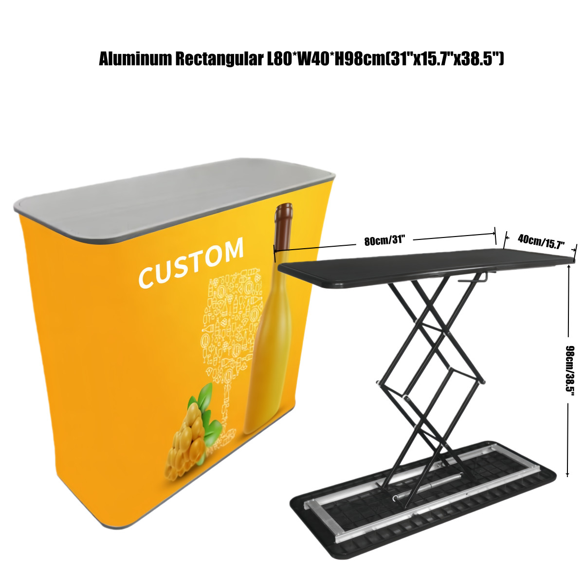 Rectangular Auto-Folding Hydraulic Pop-Up Counter – Self-Deploying Display Frame