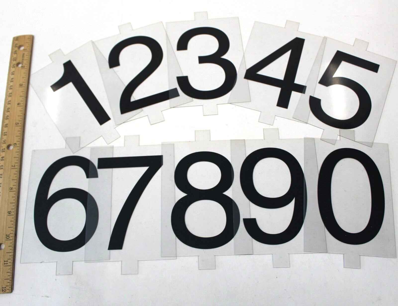 37 Plastic Outdoor Sign Board Numbers – 4″ Numbers on 4 3/4″ Clear Plastic