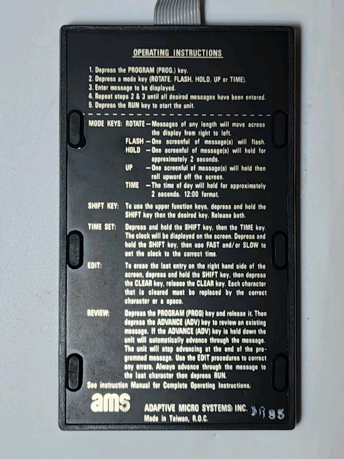 Vintage Nice Cond 1984 AMS Alpha 210 Programmable Digital Sign Original Box