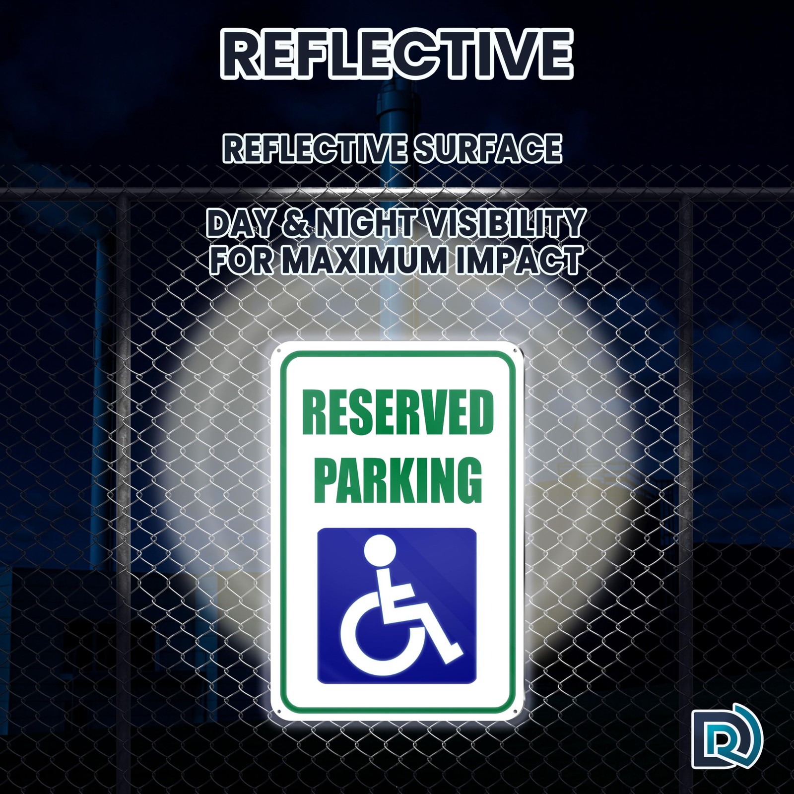 2 PC Handicap Reserved Parking Signs, 8X12 Reflective Aluminum Disabled Parking
