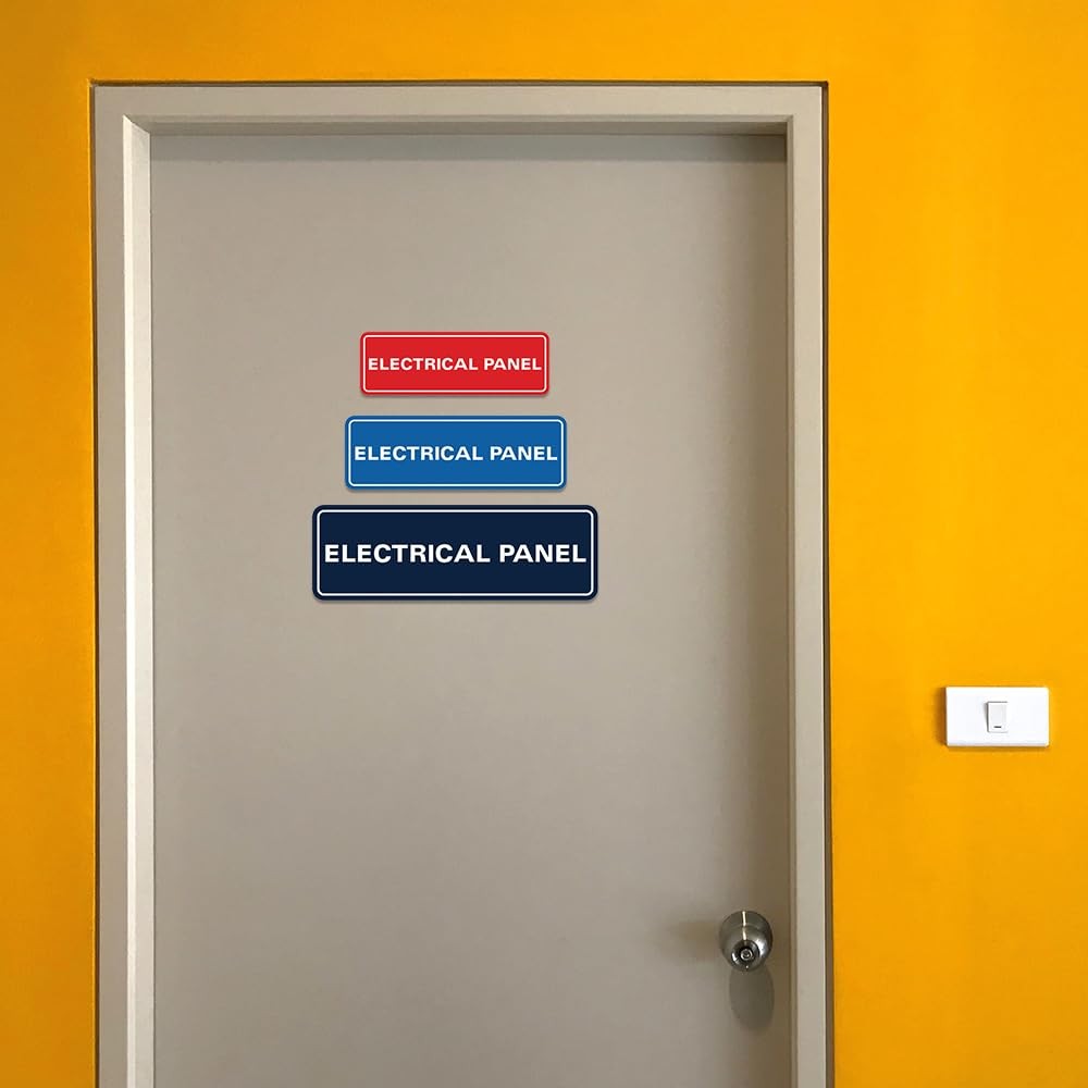 All Quality Electrical Panel Sign – Black/Gold – Small (10 Pack)