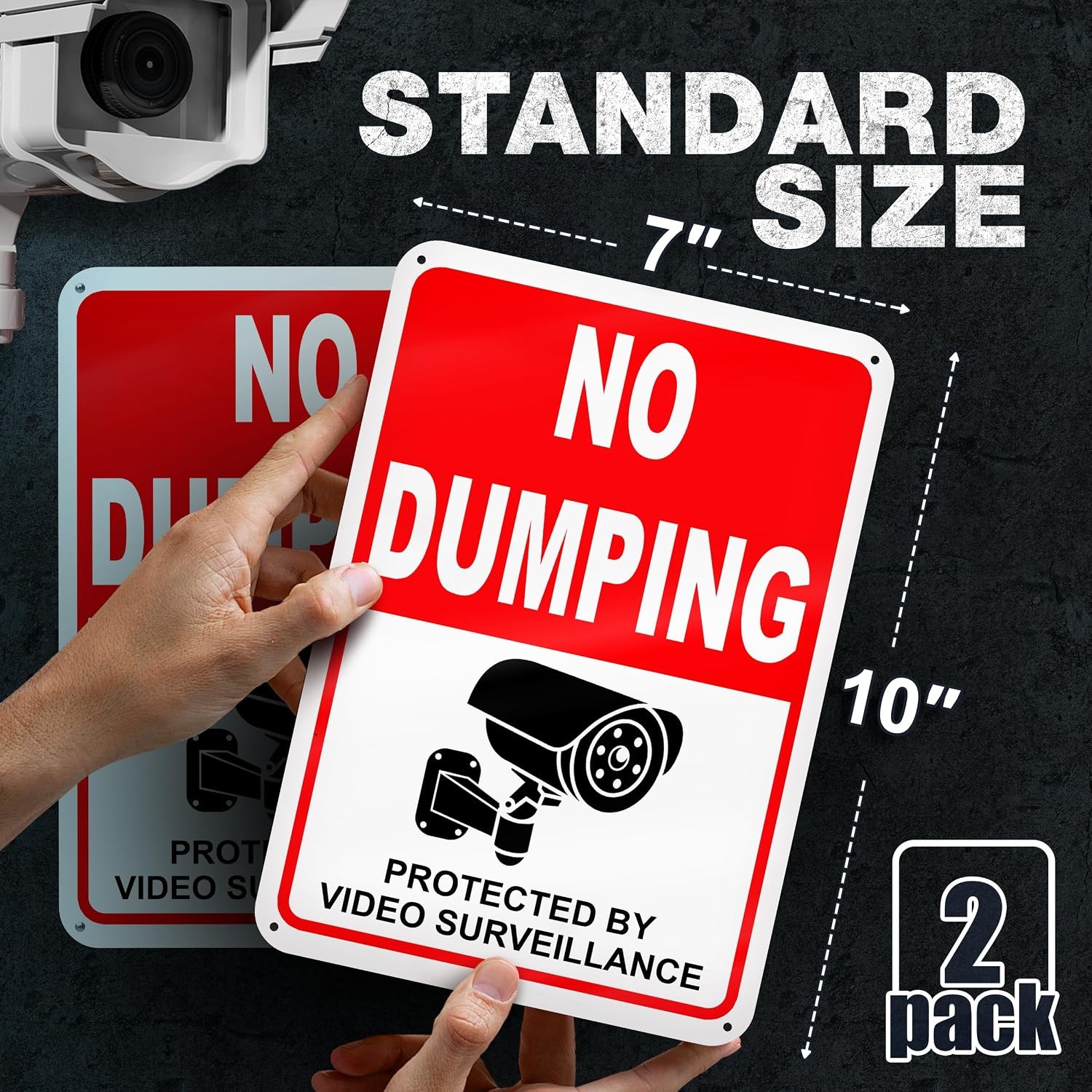 No Dumping Signs Reflective Aluminum Video Surveillance Warning Private Property
