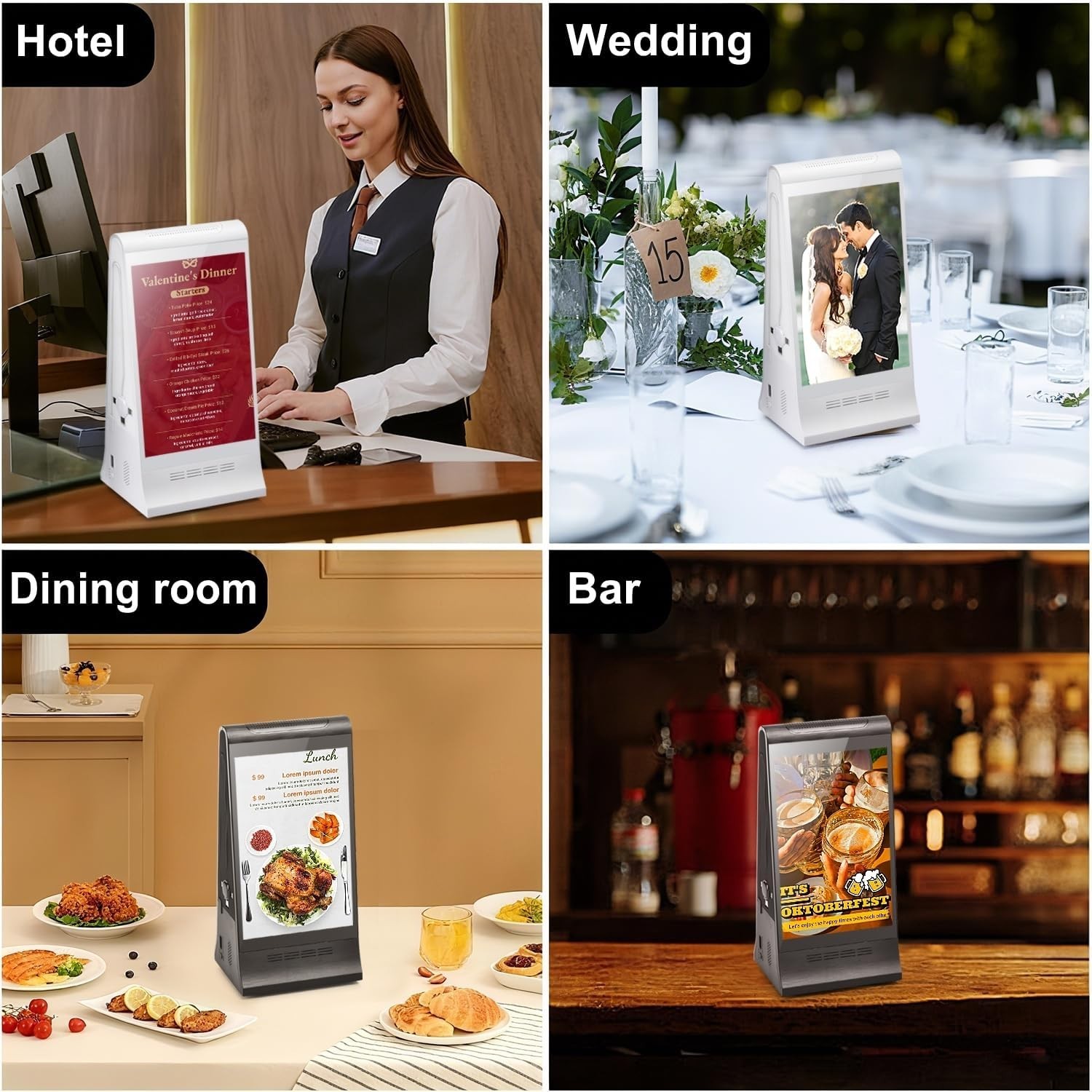Digital Signage Display for Tabletop Interactive with Double Touch Screen & WIFI