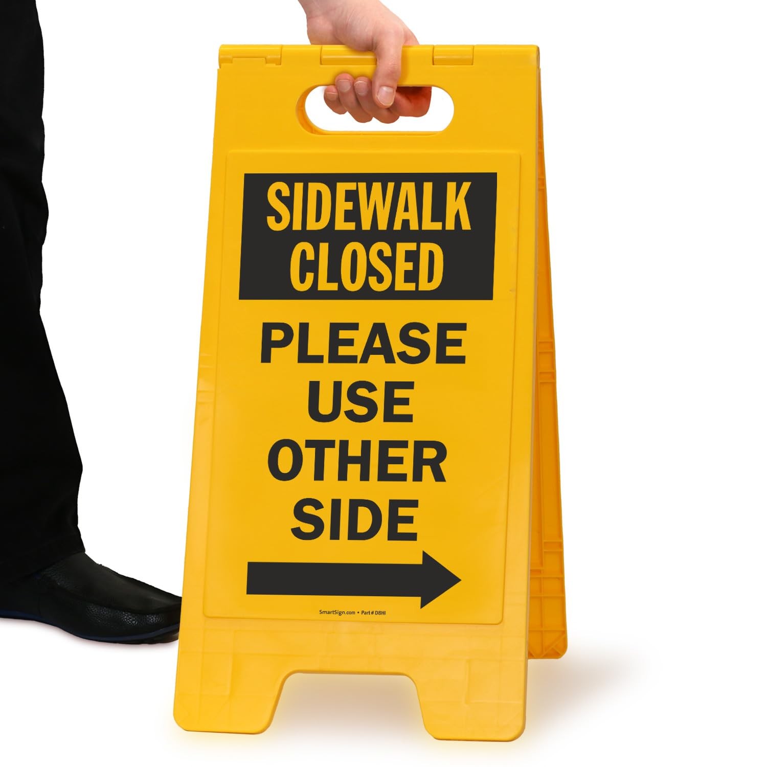 25×12 Inch Plastic Sidewalk Closed Please Use Other Side Folding Floor Sign