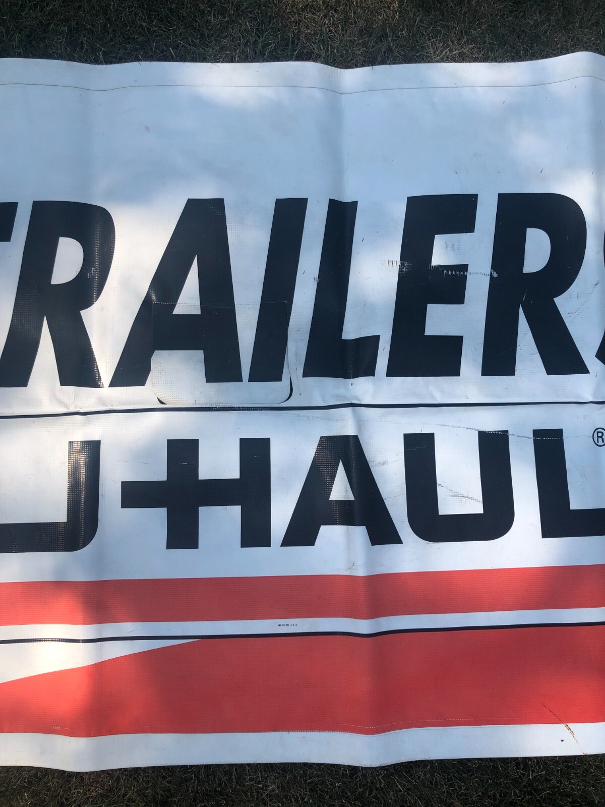 90’s UHAUL Vinyl Advertising Hanging Banner 9′ 9″ x 3′ 5 1/4″ Rectangular Shape