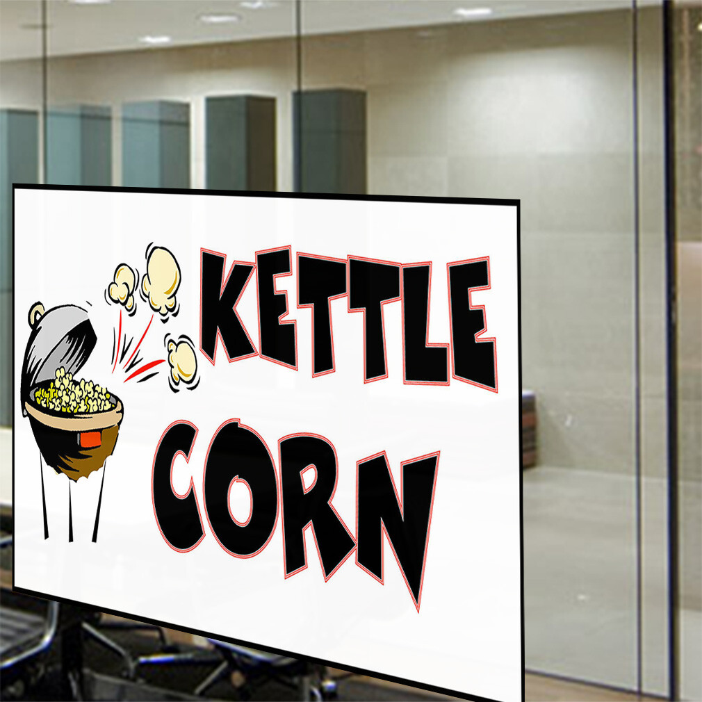 Decal Stickers Kettle Corn Restaurant Food Bar Vinyl Store Sign Label