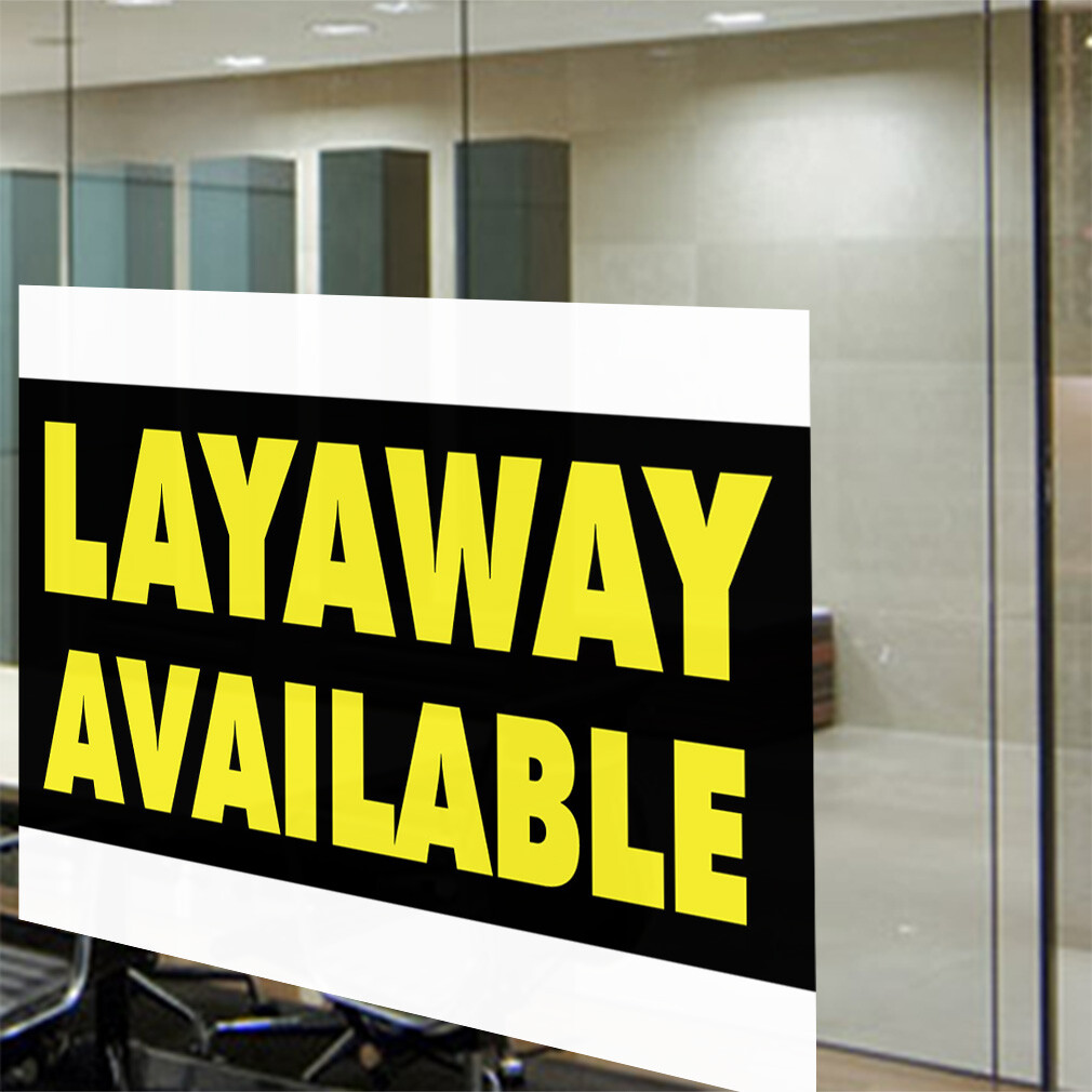 Decal Stickers Layaway Available Advertising Printing A Vinyl Store Sign Label