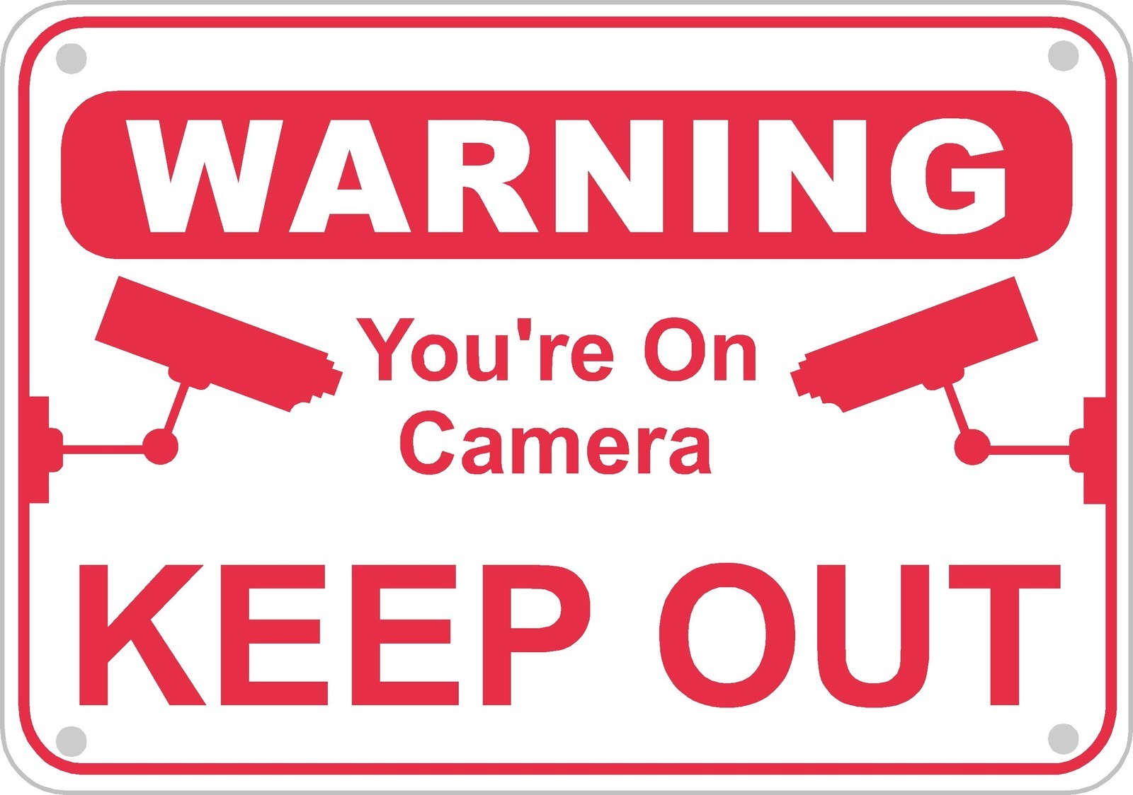 Keep Out You’re On Camera Warning Sign Aluminum Metal Home Business Security