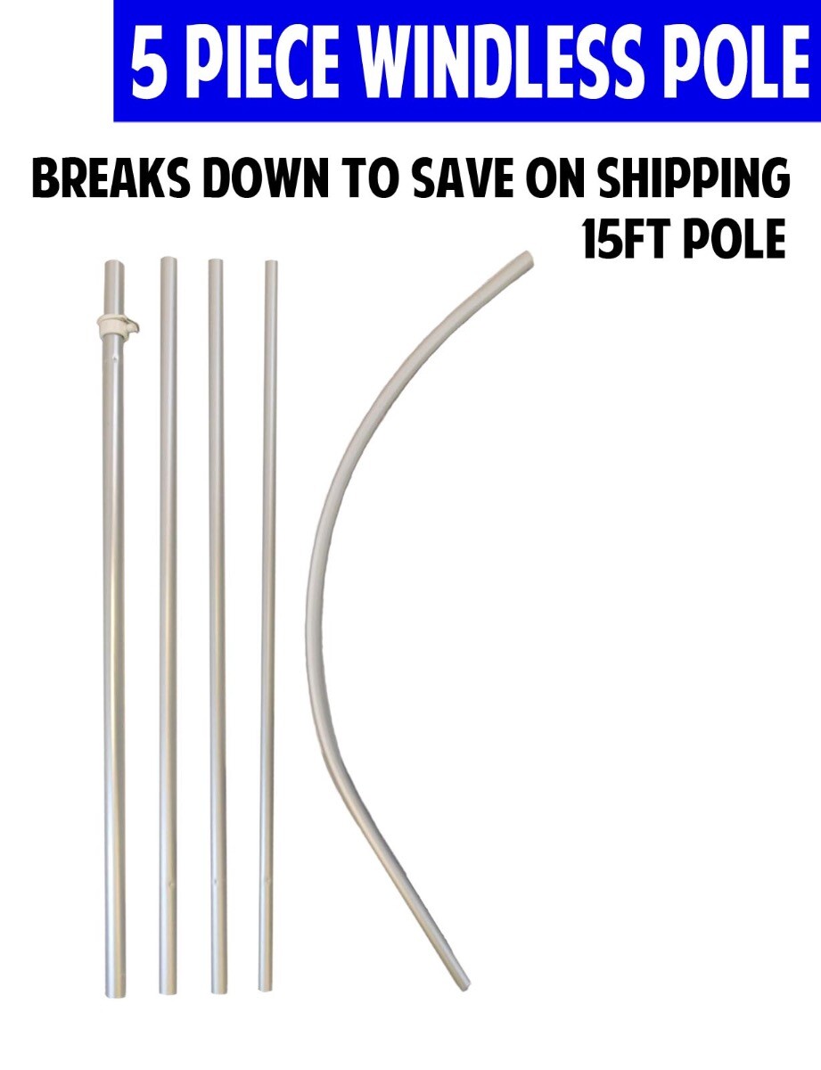 Windless Swooper Flag Pole 15ft Flagpole Feather Flag Sign Pole