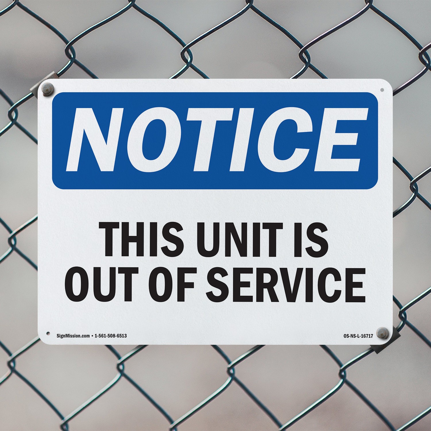 This Unit Is Out Of Service OSHA Notice Sign Metal, Plastic, Decal 5 or 10 Pack