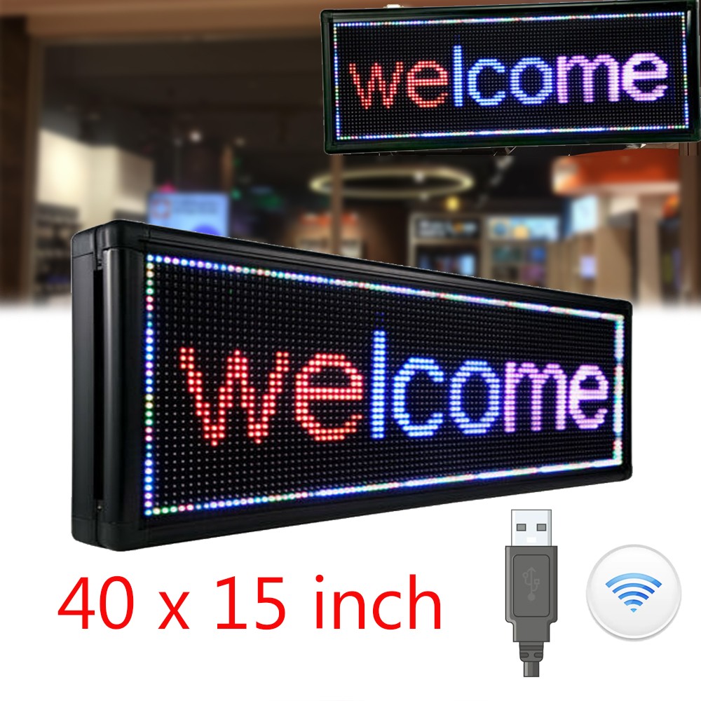 40×15″ Outdoor LED Sign Programmable Scrolling Message Display Board Advertising
