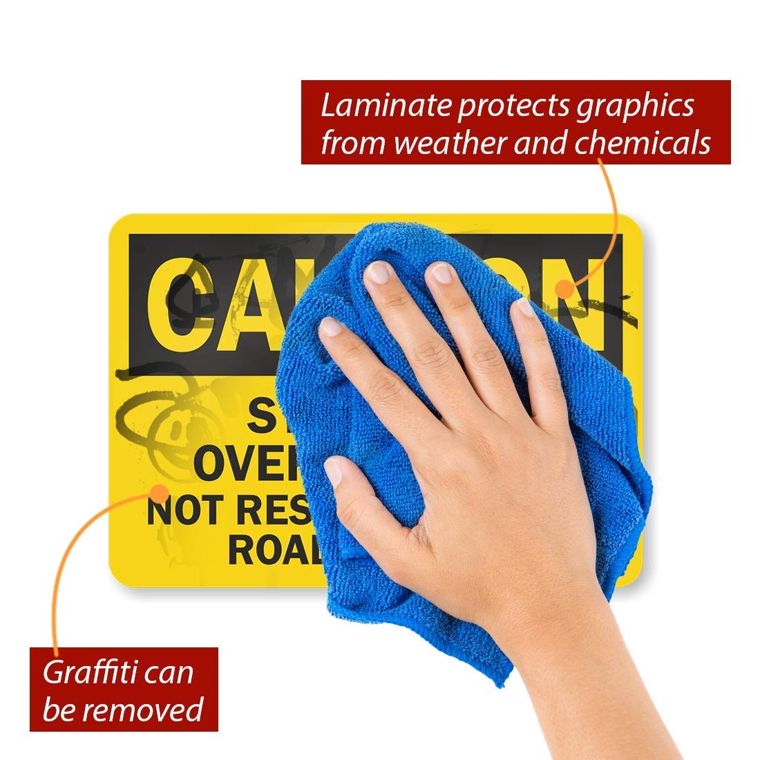 Smartsign U4-1684-RD_10X7 “Caution Stay Back Over 100 FEET NOT Responsible fo…