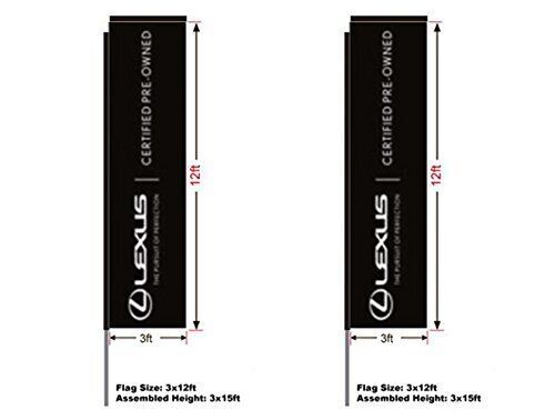 Lexus Certify Preowned Rectangular Flag, 15′ Pole and Ground Spike, 3’W x 12’H