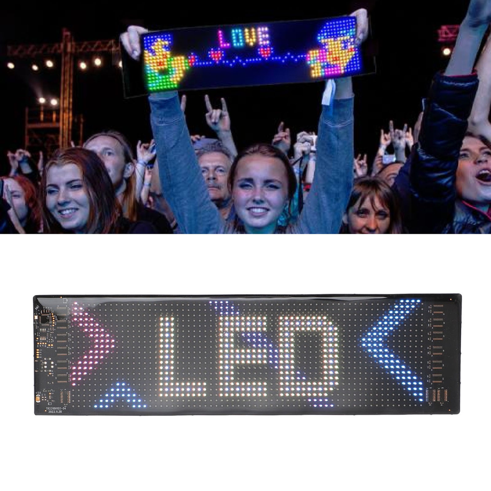 LED Car Sign Professional 13.7×4.0inch Thin Waterproof Scrolling Programmab IFZL