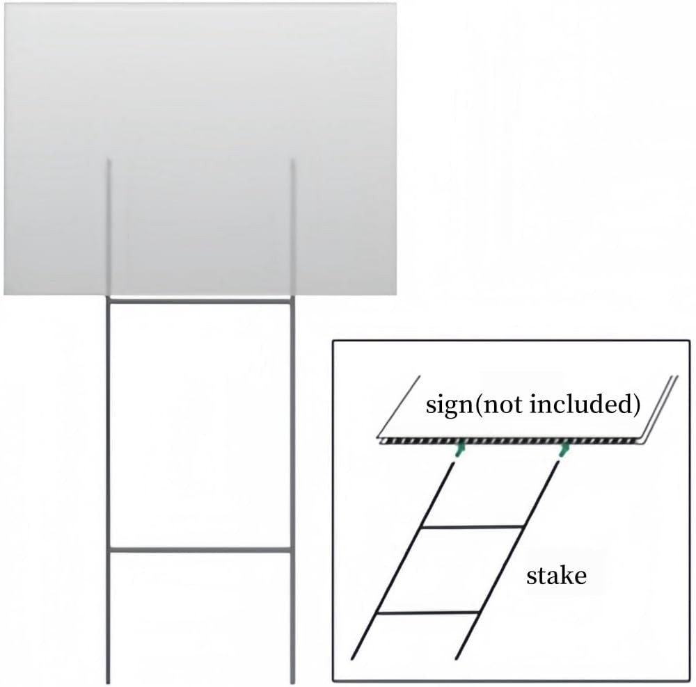 8 Heavy Duty H Frame Sign Stakes: Waterproof and Wind Resistant 17.4” x 7”