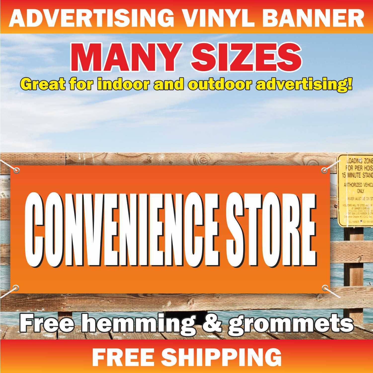 CONVENIENCE STORE Advertising Banner Vinyl Mesh Sign market shop now open