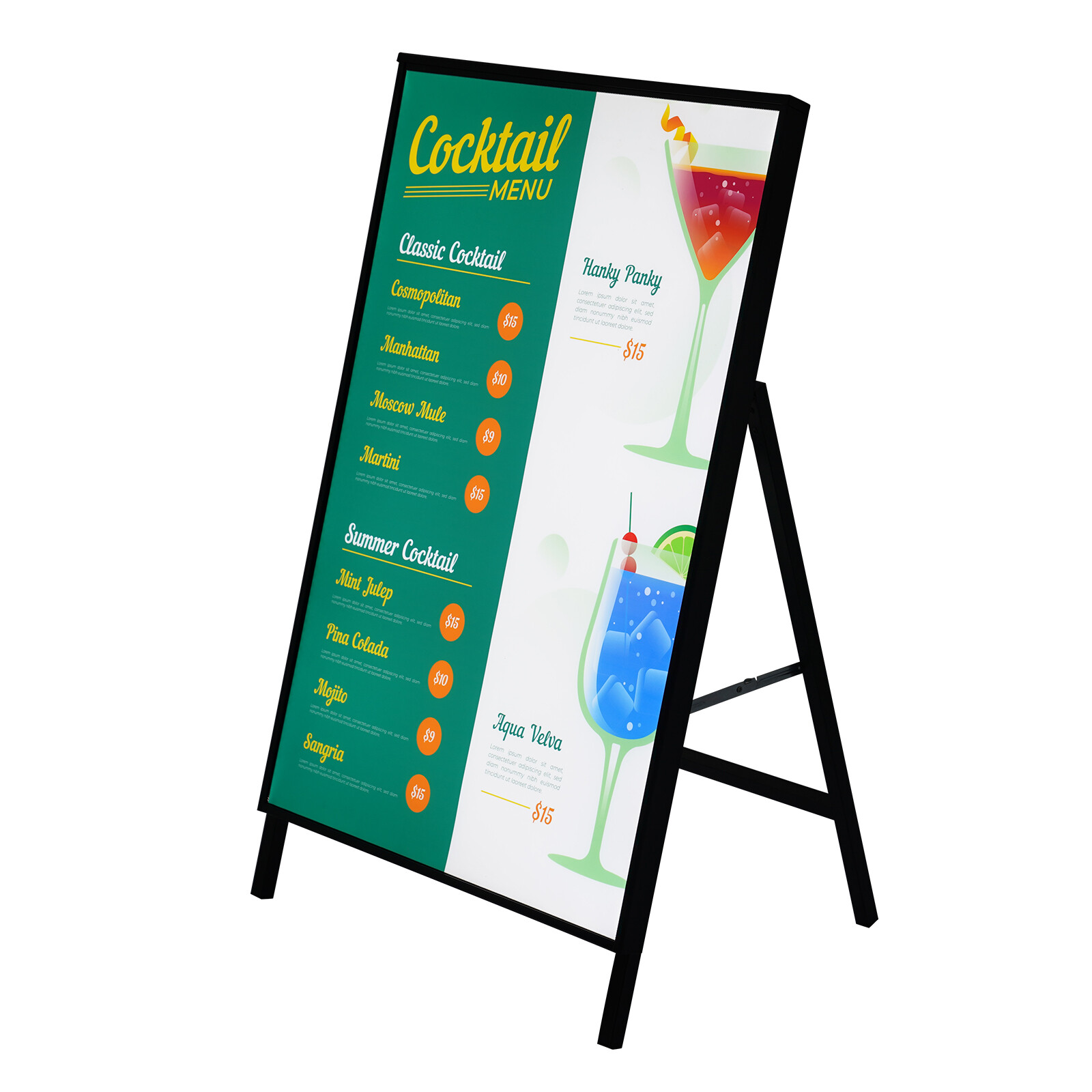 LED Movie Poster Frame Floor Standing 60 × 90 cm Light Guide Black