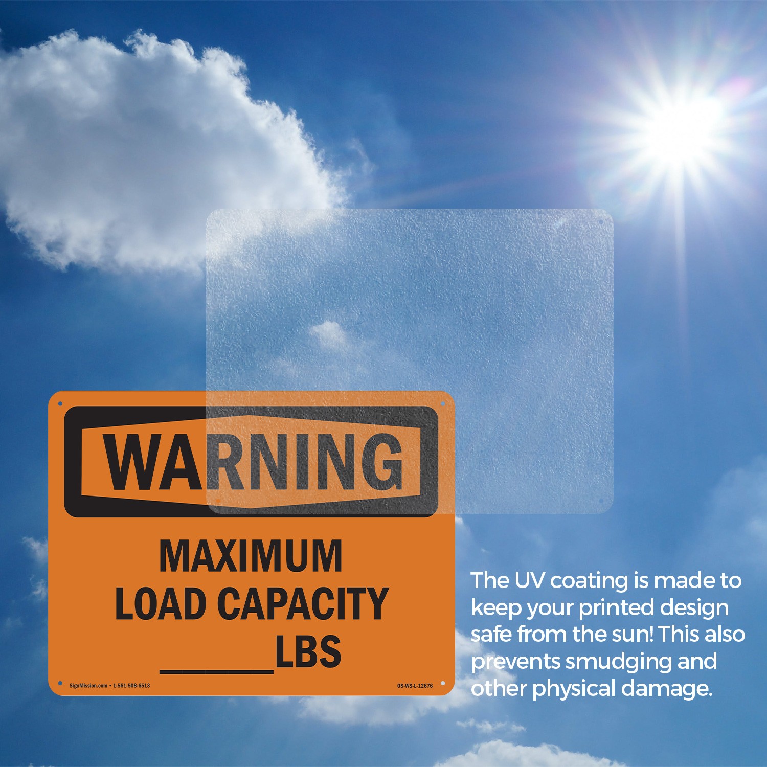 Maximum Load Capacity lbs OSHA WARNING Sign Metal, Plastic, Decal 5 or 10 Pack