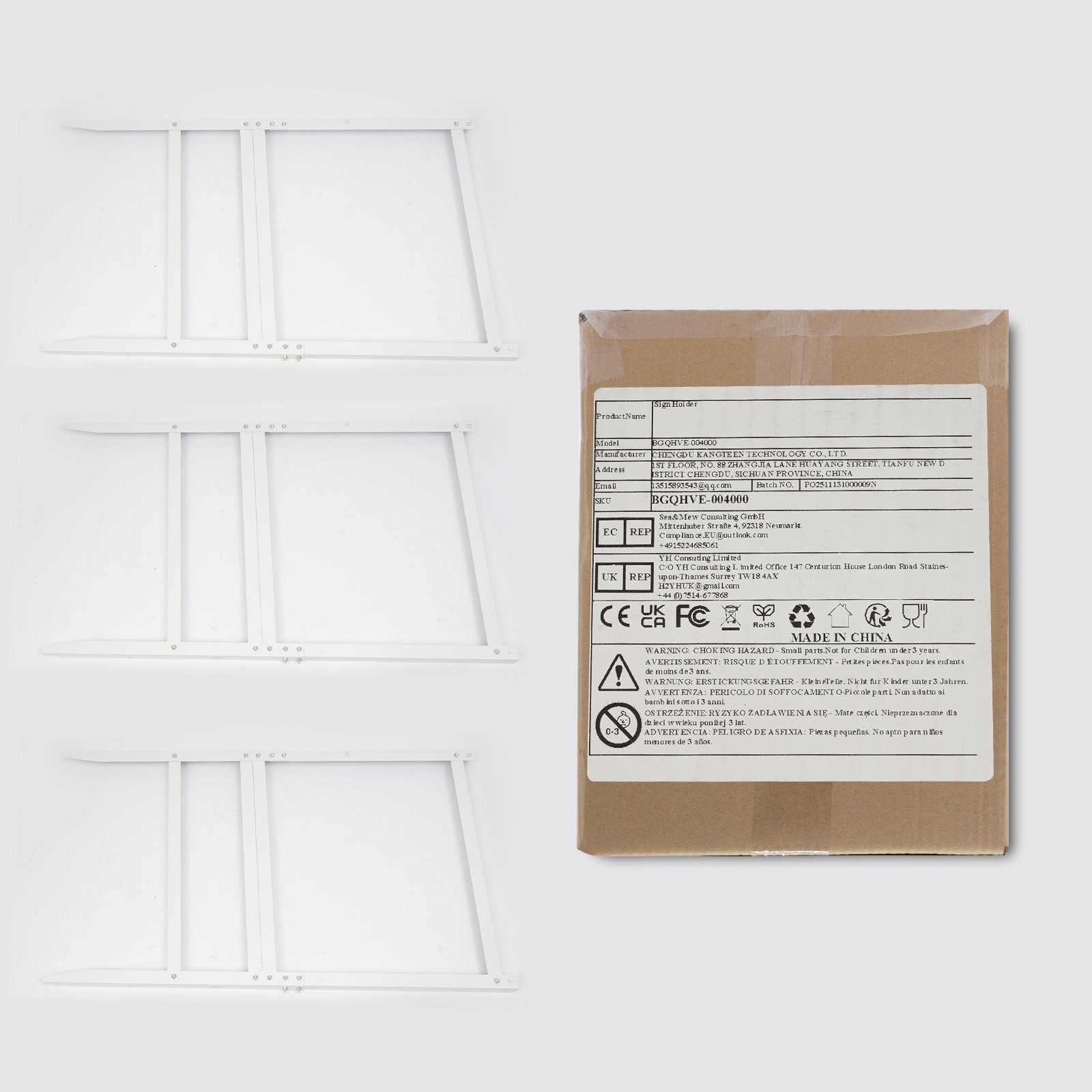 Sturdy Metal H Frame Wire 3* Yard Sign Frames for Yard Signs 103*61cm White