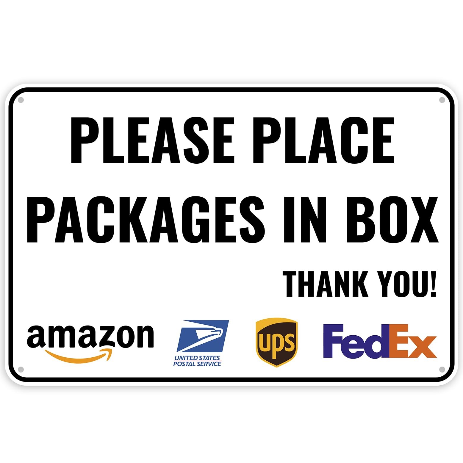 1PC Delivery Sign For Packages – Please Place Packages In Box, 12 x 8 Inches …