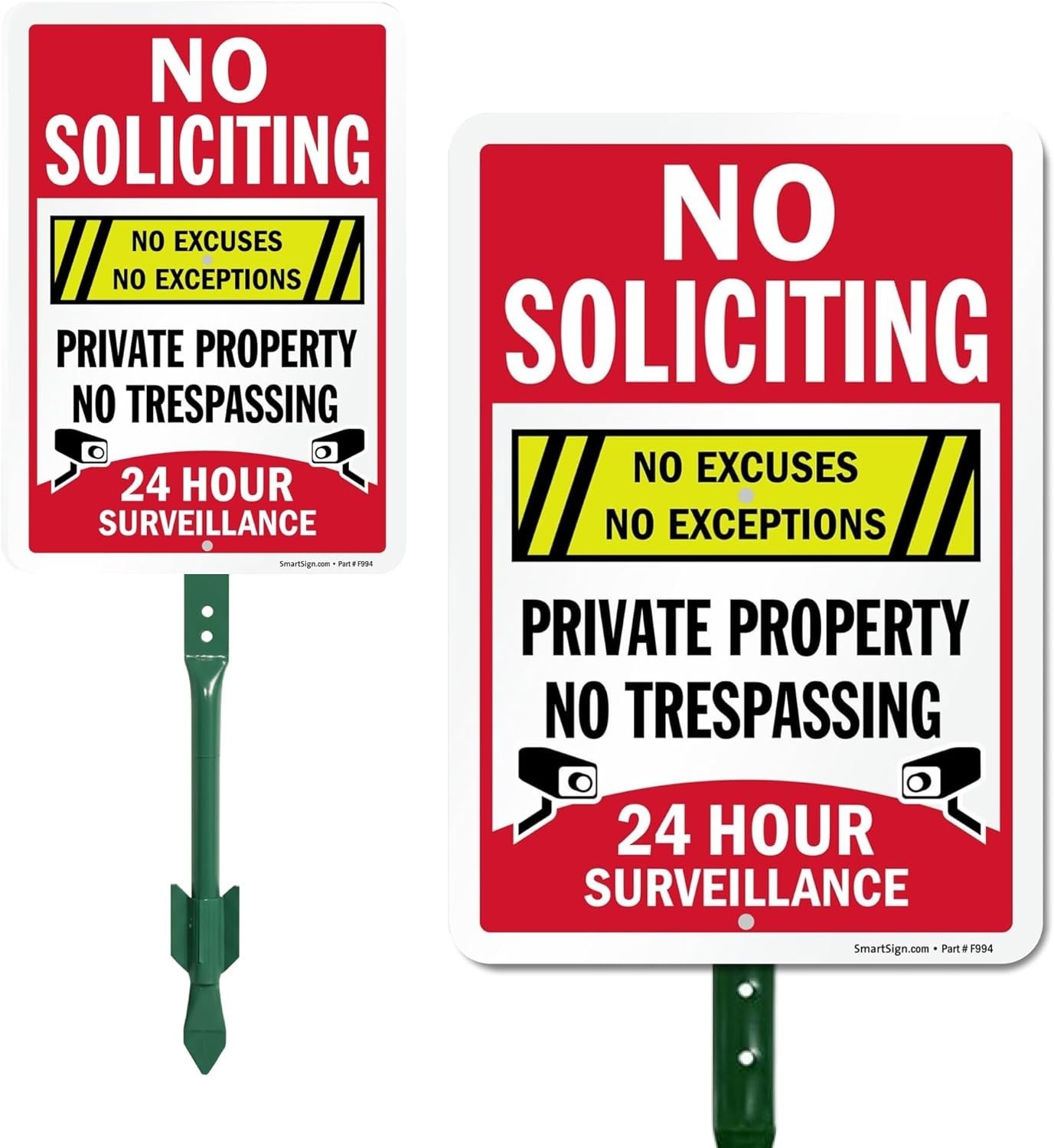 10″ x 7″ No Soliciting No Excuses – Private Property, No Trespassing, 24 Hour…