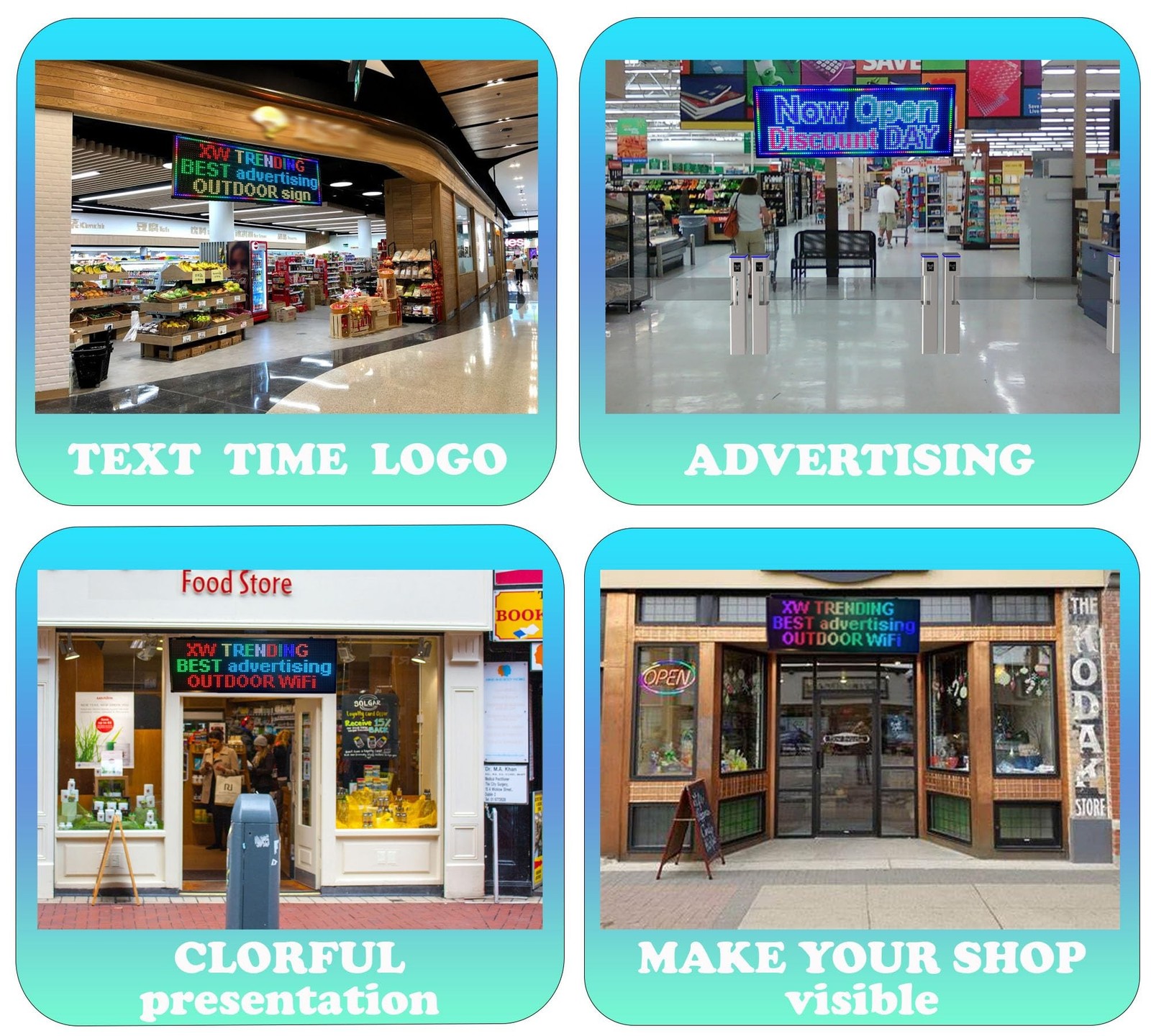 LED sign, scrolling sign 40″ x 14″, WiFi perfect tool for advertising, color …