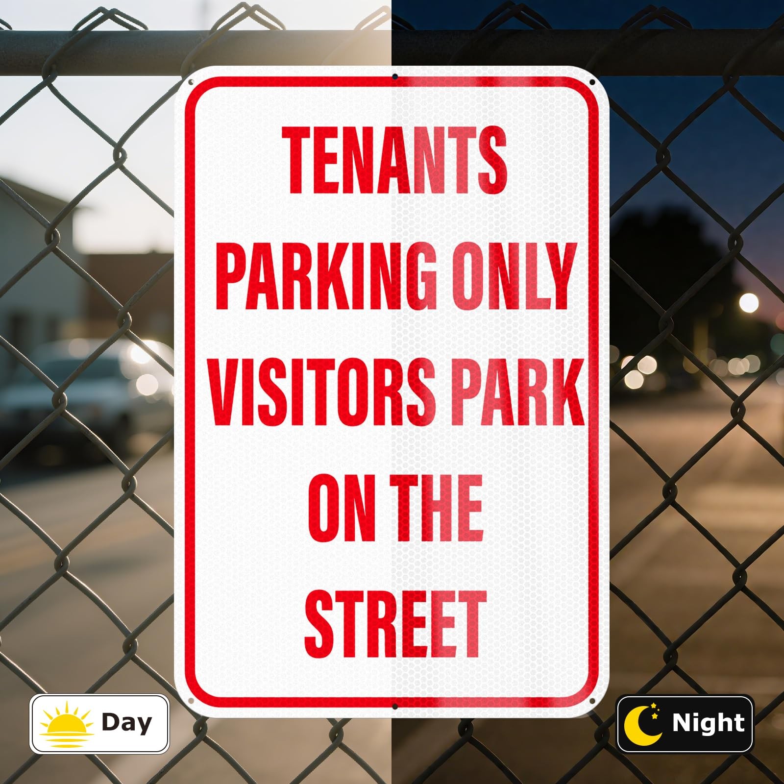 2 Pack Tenants Parking Only Sign Visitors Park On Street 12×18 Inch Aluminum