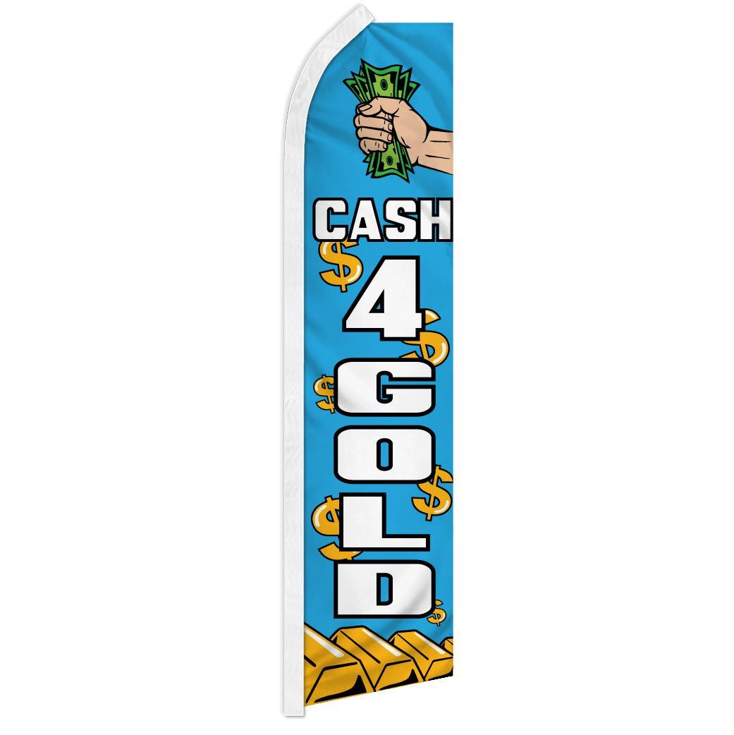 10 x “CASH 4 GOLD” advertising super flag swooper banner business sign money for