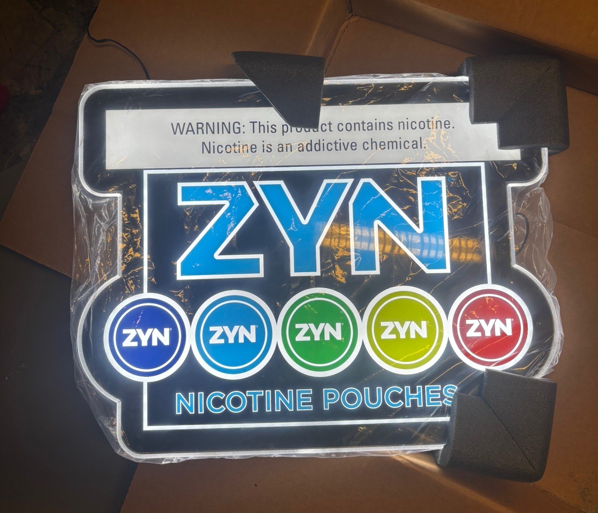 Full Sized ZYN LED Acrylic Sign – ZYN Rewards Item